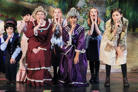 Actors in stage in Anne of Green Gables costumes