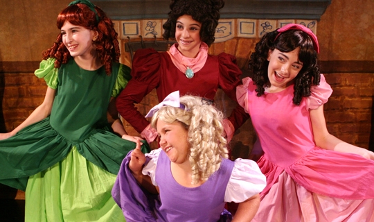 Actresses in Cinderella costumes