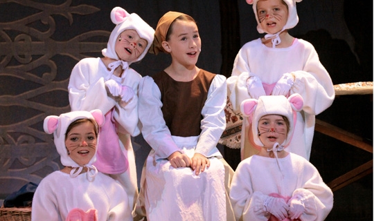 Actresses in Cinderella costumes