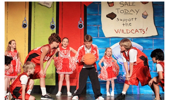 Actors in High School Musical Jr costumes