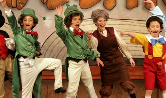 Actors in costumes from Pinocchio