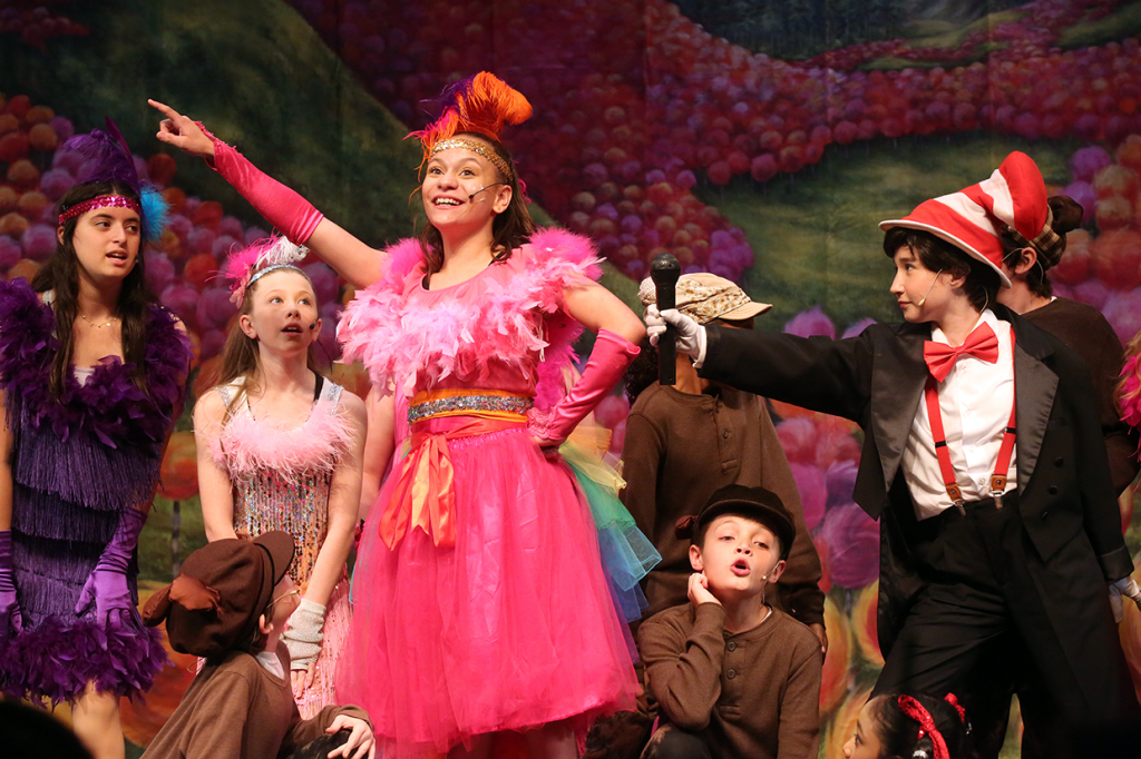 Actors in costumes from Seussical Jr