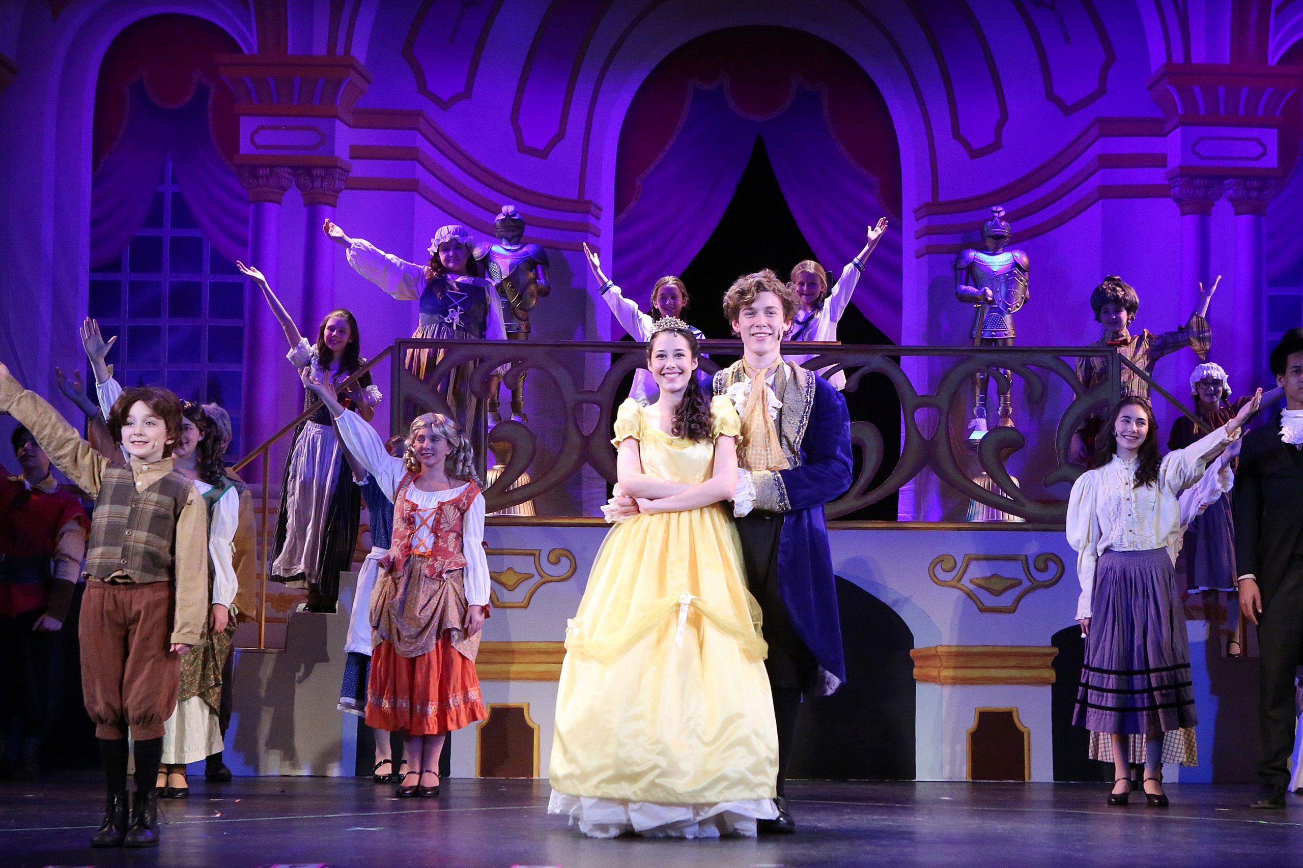 Cast members on stage