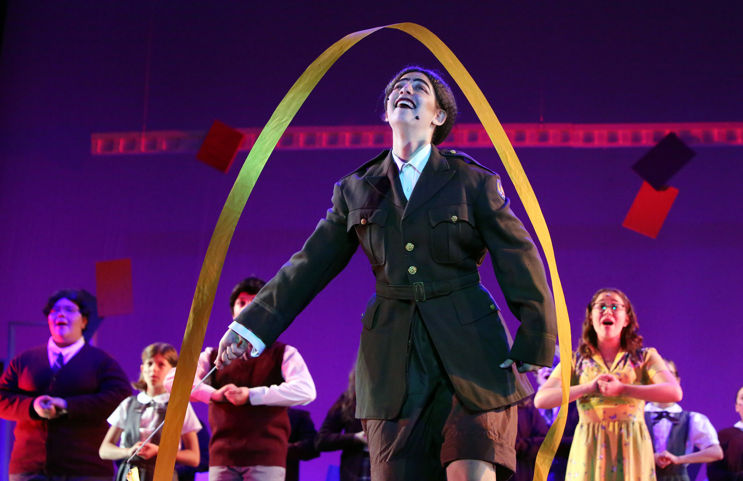 The cast of Matilda performing.